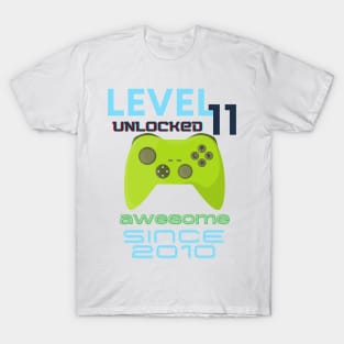 Level 11 Unlocked Awesome 2010 Video Gamer T-Shirt